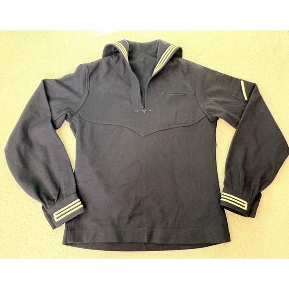 Other - Vintage 60s US Navy USS Wasp Wool Jumper Shirt 38R Cracker Jack Sailor Uniform